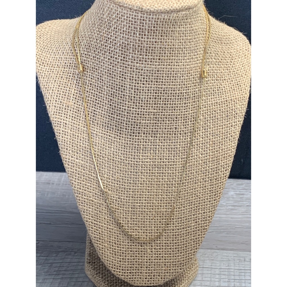 Gold Tone Layered Snake Chain Necklace Dual Strand Minimalist Tiered Jewelry